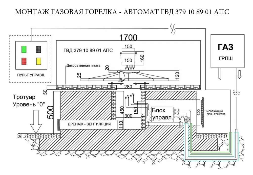 Монтаж газовой горелки с автоматикой для вечного огня в Дмитрове Монтаж газовой горелки с автоматикой для вечного огня в Дмитрове